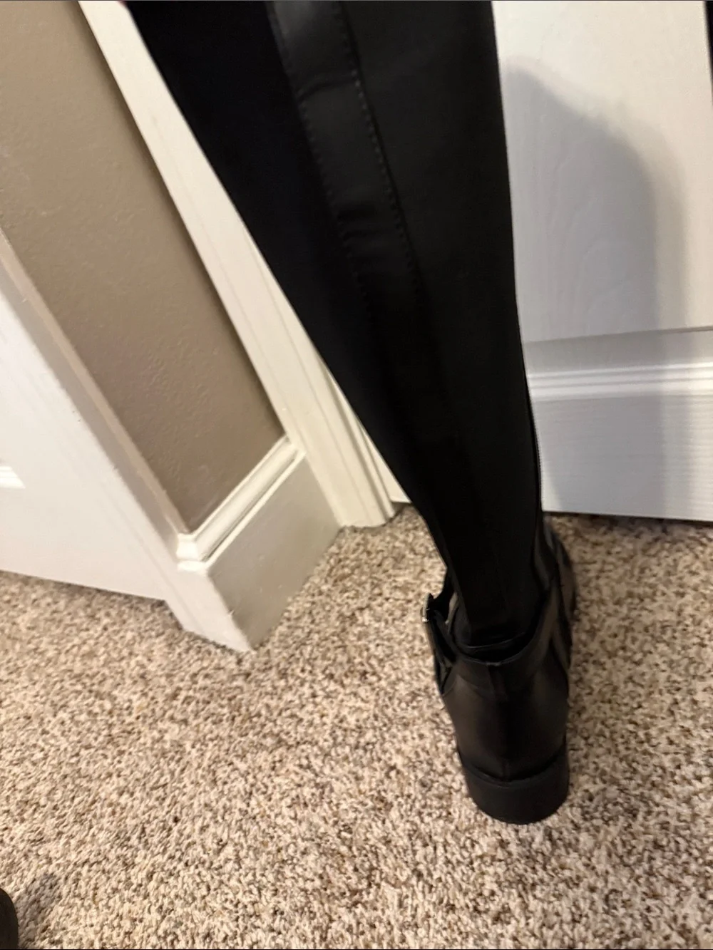 Kelly & Katie Black Over-the-Knee Riding Boots with Buckle Strap